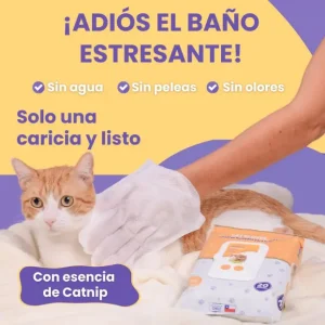 Cat Gloves Toallitas Húmedas Tipo Guantes Limpieza Gato
