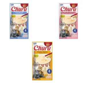 Churu Senior 10+ Snack Cremoso Variedades Atún, Salmón y Pollo 56 g — 4 Tubos