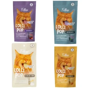 Fellini Lollipop Snack Gato 4 Sabores 3 Unidades 15 g